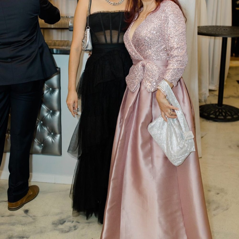 Oly Tiered Ruffle Tulle Evening Gown